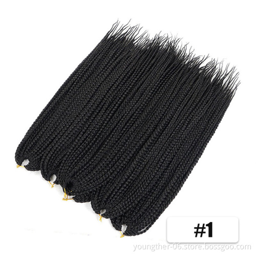 Wholesale14 18 22 Inch Synthetic Box Braids Crochet Braiding Hair Large For Woman Box Braids